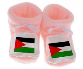 Chausson bébé Drapeau Palestine de couleur Rose