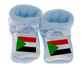 Chausson bébé Drapeau Soudan de couleur Bleu