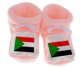 Chausson bébé Drapeau Soudan de couleur Rose
