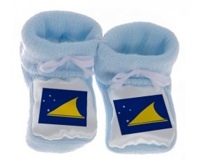 Chausson bébé Drapeau Tokelau de couleur Bleu