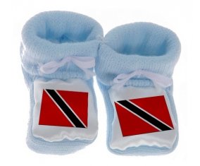 Chausson bébé Drapeau Trinité-et-Tobago de couleur Bleu