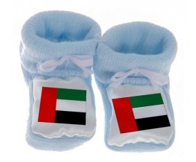 Chausson bébé Drapeau Emirats Arabes Unis de couleur Bleu