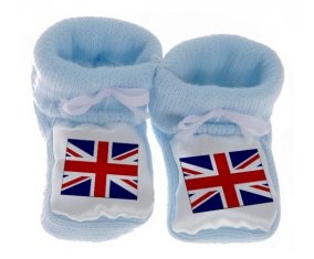 Chausson bébé Drapeau Royaume-Uni de couleur Bleu
