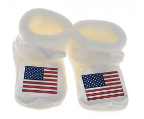 Chausson bébé Drapeau États-Unis des îles mineures éloignées de couleur Blanc