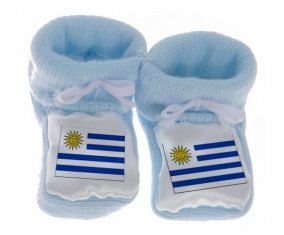 Chausson bébé Drapeau Uruguay de couleur Bleu