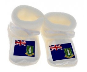 Chausson bébé Drapeau Les iles vierges de couleur Blanc