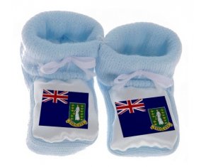 Chausson bébé Drapeau Les iles vierges de couleur Bleu