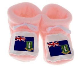 Chausson bébé Drapeau Les iles vierges de couleur Rose