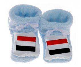 Chausson bébé Drapeau Yémen de couleur Bleu