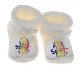 Chausson bébé Empreinte My Identity Andorre de couleur Blanc