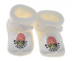 Chausson bébé Empreinte My Identity Angola de couleur Blanc