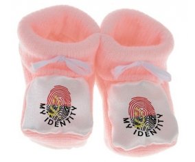 Chausson bébé Empreinte My Identity Angola de couleur Rose