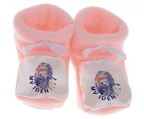 Chausson bébé Empreinte My Identity Anguilla de couleur Rose