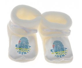 Chausson bébé Empreinte My Identity Aruba de couleur Blanc