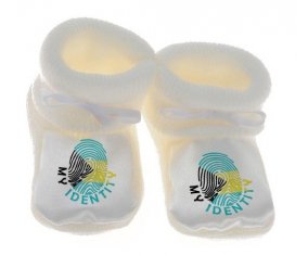 Chausson bébé Empreinte My Identity Bahamas de couleur Blanc
