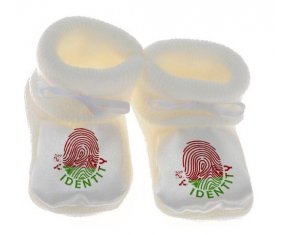 Chausson bébé Empreinte My Identity Biélorussie de couleur Blanc