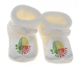 Chausson bébé Empreinte My Identity Bénin de couleur Blanc