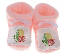 Chausson bébé Empreinte My Identity Bénin de couleur Rose