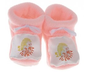 Chausson bébé Empreinte My Identity Bhoutan de couleur Rose