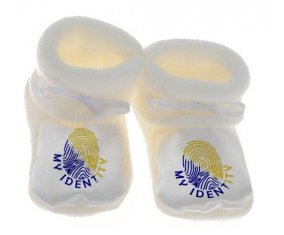 Chausson bébé Empreinte My Identity Bosnie Herzégovine de couleur Blanc