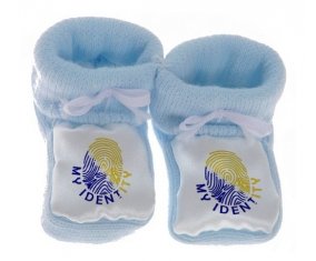 Chausson bébé Empreinte My Identity Bosnie Herzégovine de couleur Bleu