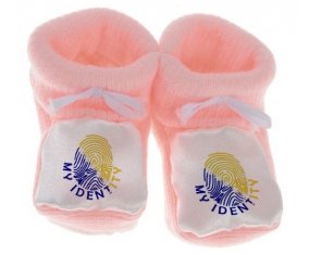 Chausson bébé Empreinte My Identity Bosnie Herzégovine de couleur Rose