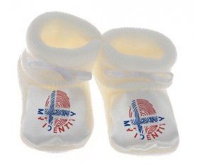 Chausson bébé Empreinte My Identity Île Bouvet de couleur Blanc