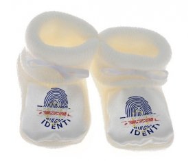Chausson bébé Empreinte My Identity Cap-Vert de couleur Blanc