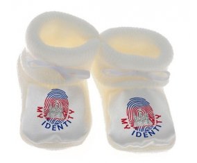 Chausson bébé Empreinte My Identity Cambodge de couleur Blanc