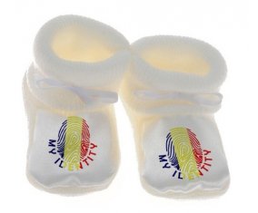 Chausson bébé Empreinte My Identity Tchad de couleur Blanc