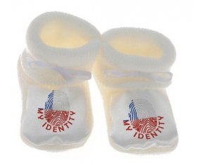 Chausson bébé Empreinte My Identity Chili de couleur Blanc
