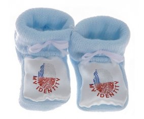 Chausson bébé Empreinte My Identity Chili de couleur Bleu