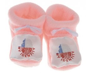 Chausson bébé Empreinte My Identity Chili de couleur Rose