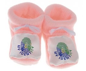 Chausson bébé Empreinte My Identity L'île de noël de couleur Rose
