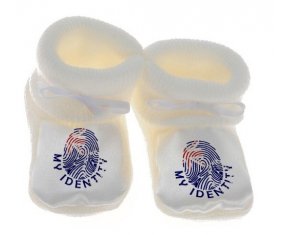Chausson bébé Empreinte My Identity les Îles Cook de couleur Blanc