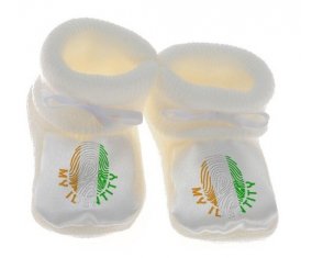 Chausson bébé Empreinte My Identity Côte d'Ivoire de couleur Blanc