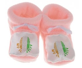 Chausson bébé Empreinte My Identity Côte d'Ivoire de couleur Rose