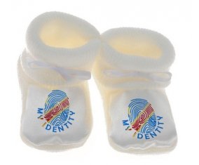 Chausson bébé Empreinte My Identity République Démocratique du Congo de couleur Blanc