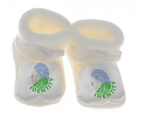 Chausson bébé Empreinte My Identity Djibouti de couleur Blanc
