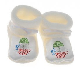Chausson bébé Empreinte My Identity Guinée Équatoriale de couleur Blanc