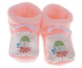 Chausson bébé Empreinte My Identity Guinée Équatoriale de couleur Rose