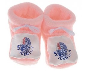 Chausson bébé Empreinte My Identity Terres australes françaises de couleur Rose