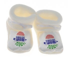 Chausson bébé Empreinte My Identity Gambie de couleur Blanc