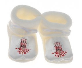 Chausson bébé Empreinte My Identity Gibraltar de couleur Blanc