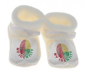 Chausson bébé Empreinte My Identity Guinée de couleur Blanc