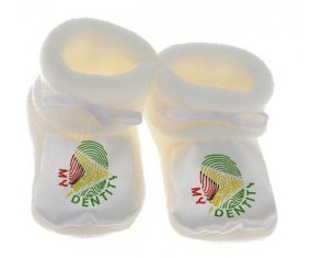 Chausson bébé Empreinte My Identity Guyane de couleur Blanc