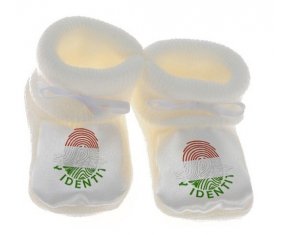 Chausson bébé Empreinte My Identity Hongrie de couleur Blanc