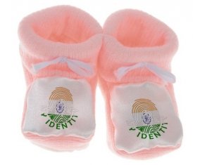 Chausson bébé Empreinte My Identity Inde de couleur Rose