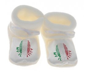 Chausson bébé Empreinte My Identity Italie de couleur Blanc