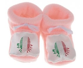 Chausson bébé Empreinte My Identity Italie de couleur Rose